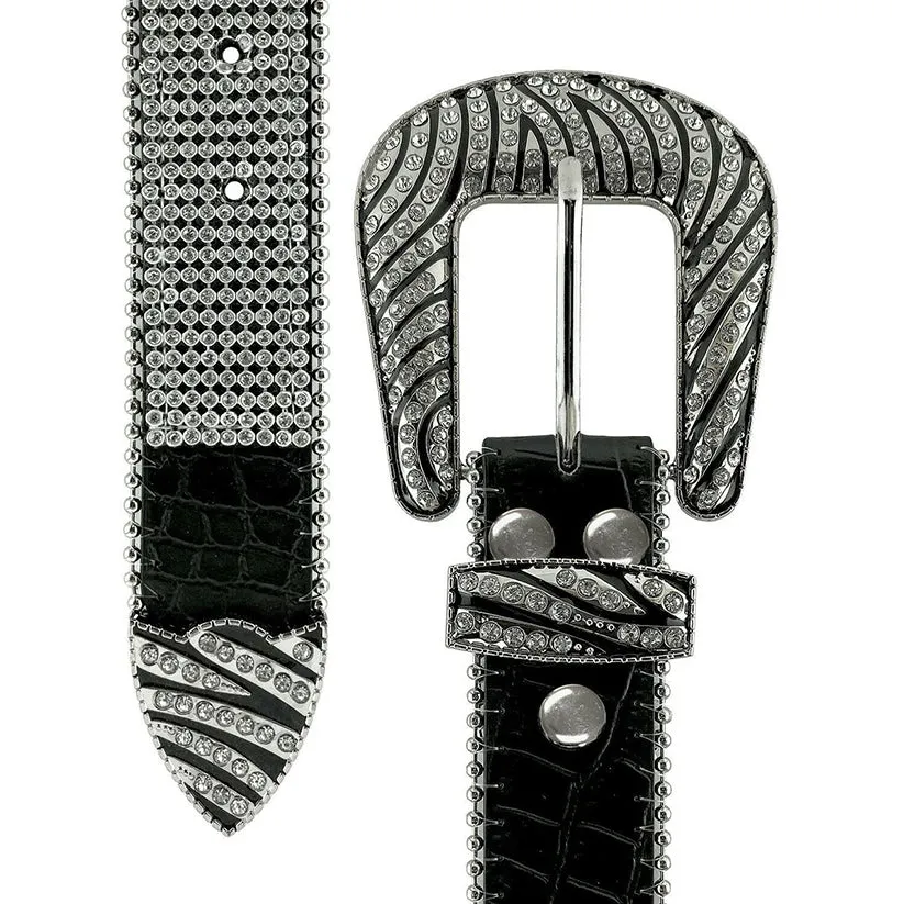 Western Bling Crystal Genuine Leather Rhinestone Belt